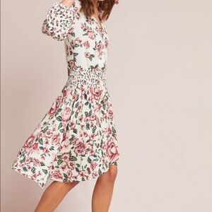 Anthropologie Farm Rio Anabela Floral
Smocked Mini Dress
